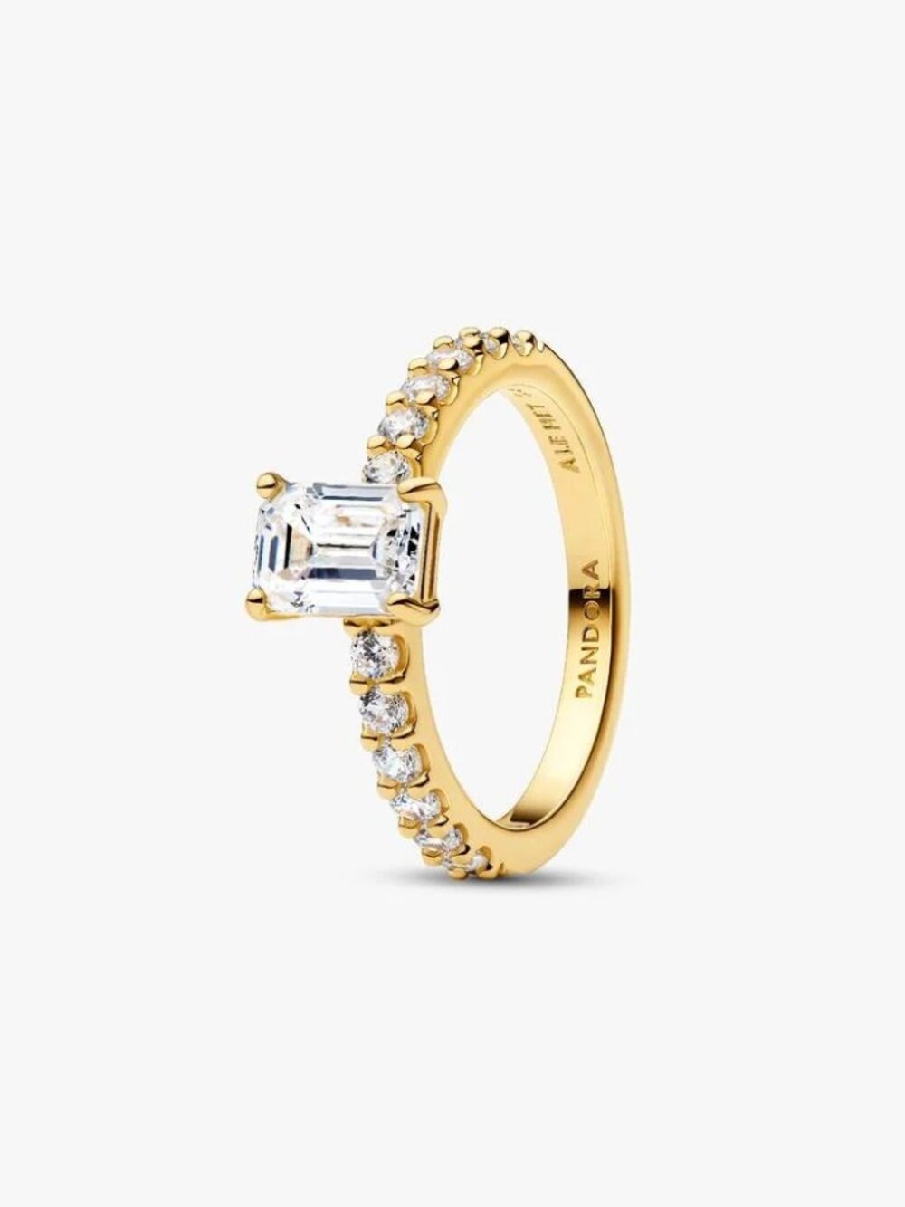 Pandora Rectangular Sparkling Halo Ring